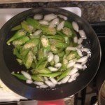 Curry Okra and Chicken with Lavender Scented Brown Rice